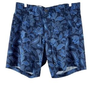 Robert Graham Mens Shorts Size 34 Blue‎ Floral Paisley Pattern Classic Fit